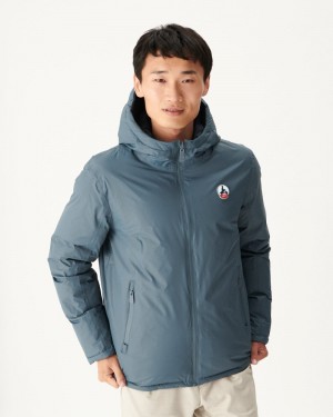 JOTT Aspen Great Cold Reversible Hooded Dunjackor Herr Marinblå Blå | DTW-4296