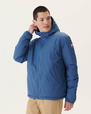 JOTT Bergen Reversible Hooded Pufferjackor Herr Blå Olivgröna | RGU-7172