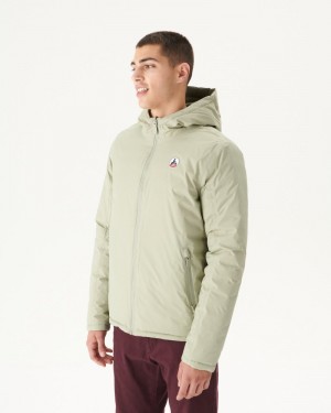 JOTT Bergen Reversible Hooded Pufferjackor Herr Grå Gröna Olivgröna | TXF-4832