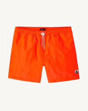 JOTT Biarritz Neon Swim Shorts Herr Orange Citron Randig | OYH-3207