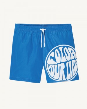 JOTT Biarritz Swim Shorts Herr Blå Vita | VNB-2334