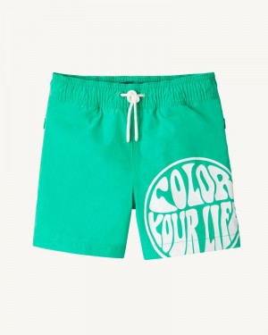 JOTT Cassis Swim Shorts Barn Gröna Vita | LYA-2737