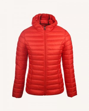 JOTT Cloe Lätta Hooded Dunjackor Dam Orange | AHS-7294