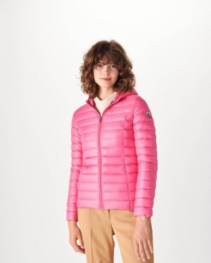 JOTT Cloe Lätta Hooded Dunjackor Dam Rosa | IRS-6161