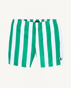 JOTT Deauville Swim Shorts Herr Gröna Vita Randig | RBF-7566