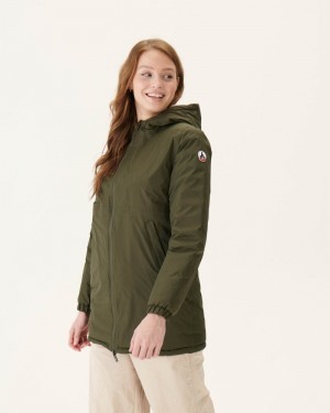 JOTT Roma Long Reversible Dunjackor Dam Olivgröna Ljusrosa | TEG-3730