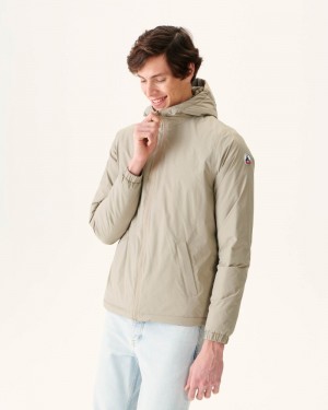 JOTT Vigo Reversible Ultralight Hooded Dunjackor Herr Beige Grå Bruna | AXN-4026