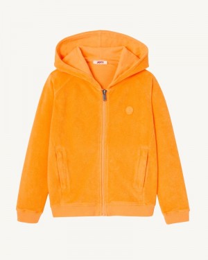 JOTT Volta Bomull Terry Zipped Jacka Barn Orange | ZNF-1098