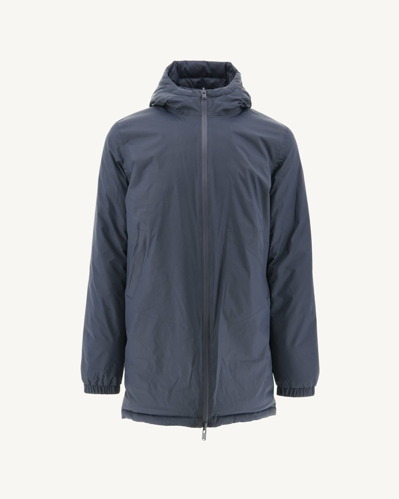 JOTT Amsterdam Long Reversible Hooded Pufferjackor Herr Marinblå | IIU-2962