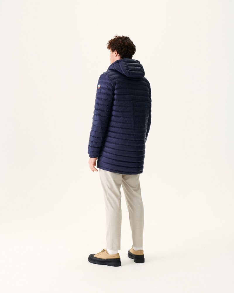 JOTT Amsterdam Long Reversible Hooded Pufferjackor Herr Marinblå | IIU-2962