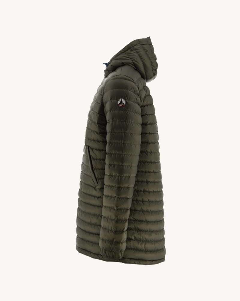 JOTT Amsterdam Long Reversible Hooded Pufferjackor Herr Blå Olivgröna | TLZ-3058