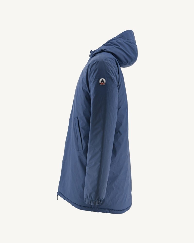 JOTT Amsterdam Long Reversible Hooded Pufferjackor Herr Blå Olivgröna | TLZ-3058