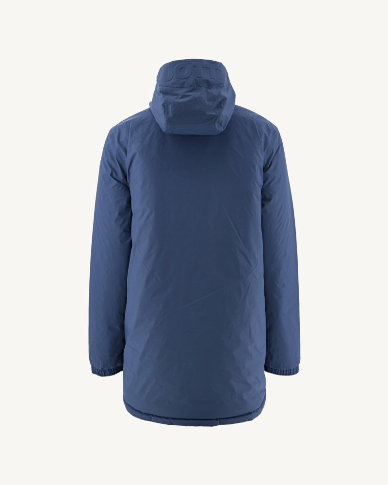 JOTT Amsterdam Long Reversible Hooded Pufferjackor Herr Blå Olivgröna | TLZ-3058