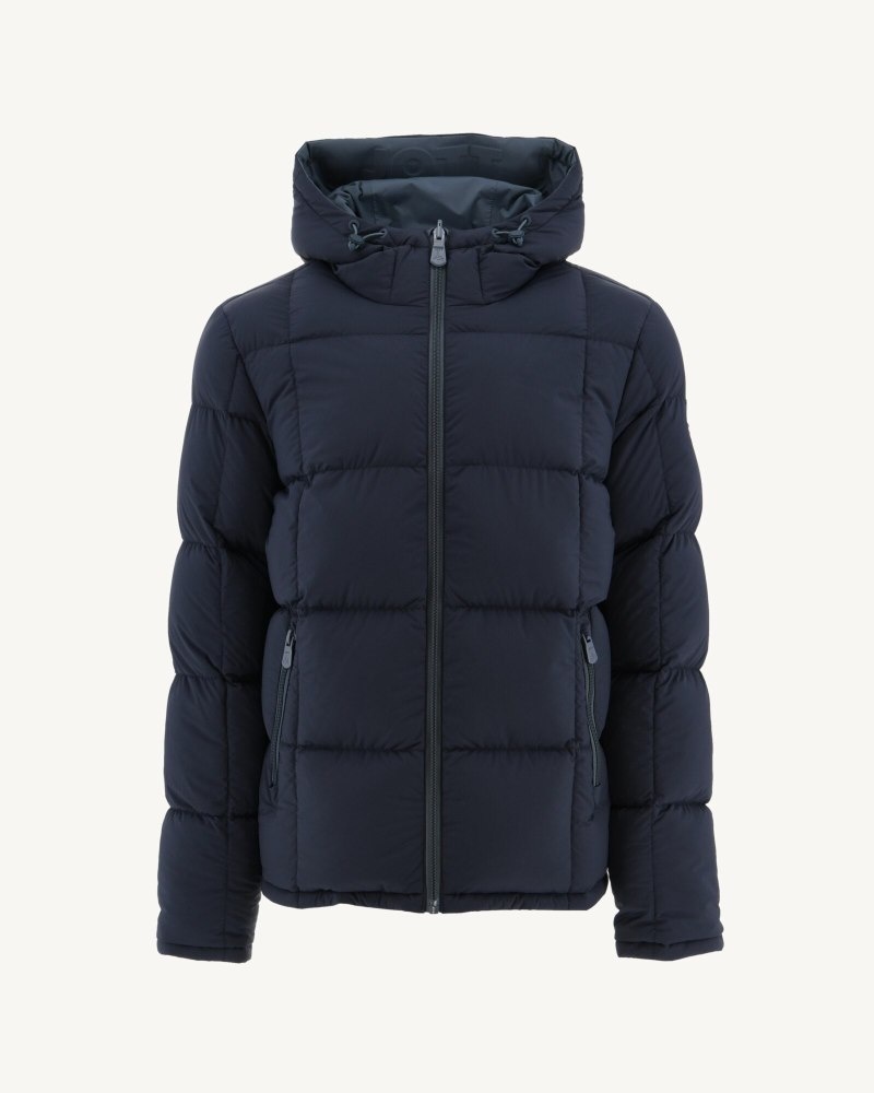 JOTT Aspen Great Cold Reversible Hooded Dunjackor Herr Marinblå Blå | DTW-4296