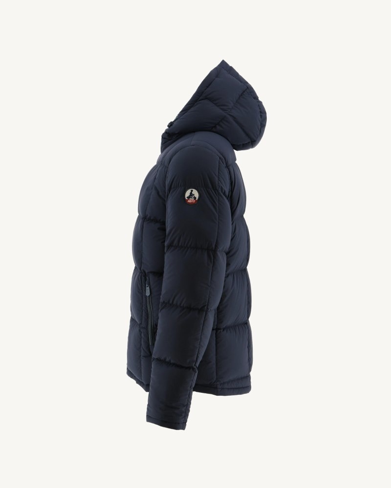 JOTT Aspen Great Cold Reversible Hooded Dunjackor Herr Marinblå Blå | DTW-4296