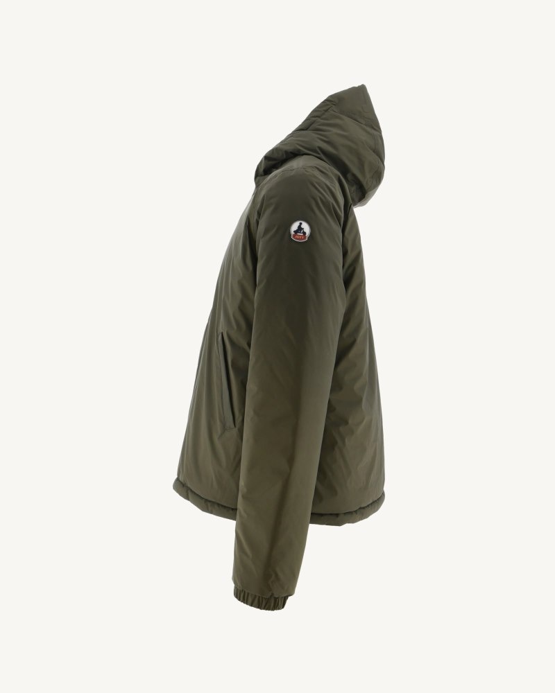 JOTT Bergen Reversible Hooded Dunjackor Herr Olivgröna | SRZ-9975