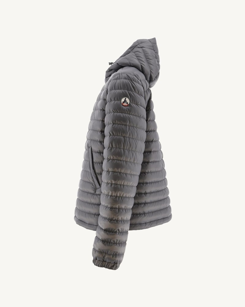 JOTT Bergen Reversible Hooded Dunjackor Herr Grå | UEF-4101