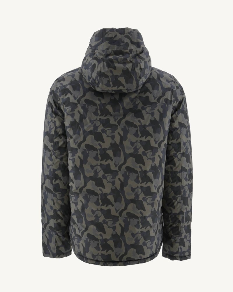 JOTT Bergen Reversible Hooded Pufferjackor Herr Camo Svarta | IXL-5846