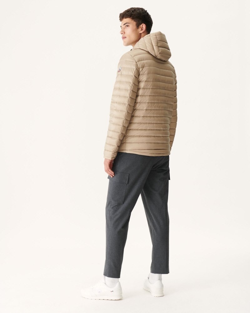 JOTT Bergen Reversible Hooded Pufferjackor Herr Olivgröna Beige | SNQ-7655