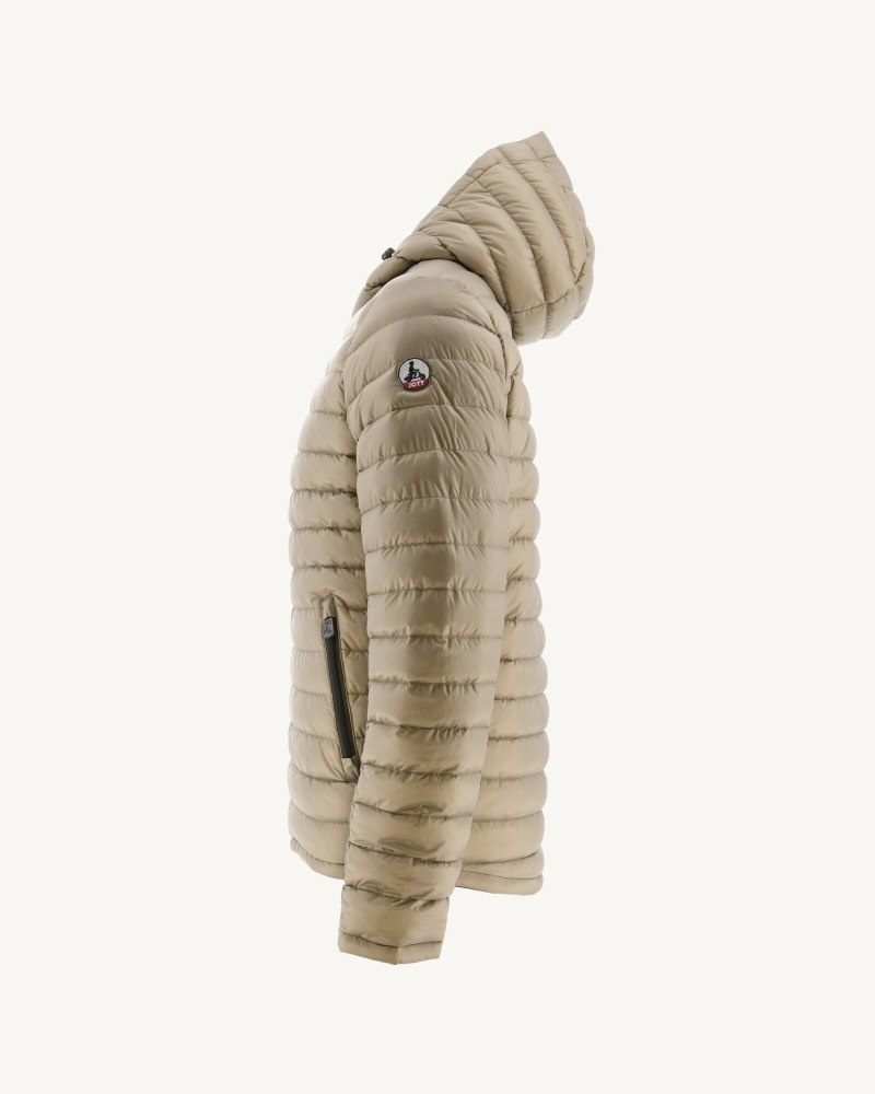 JOTT Bergen Reversible Hooded Pufferjackor Herr Olivgröna Beige | SNQ-7655