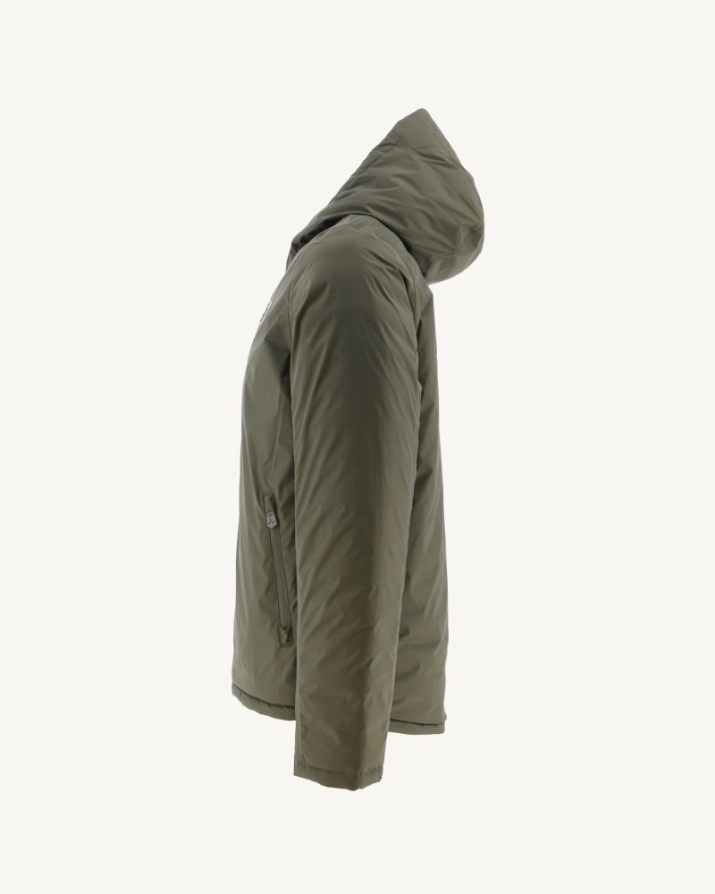 JOTT Bergen Reversible Hooded Pufferjackor Herr Olivgröna Beige | SNQ-7655