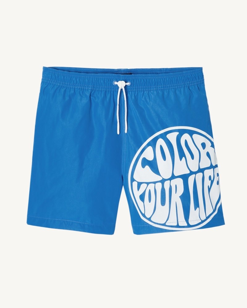 JOTT Biarritz Swim Shorts Herr Blå Vita | VNB-2334