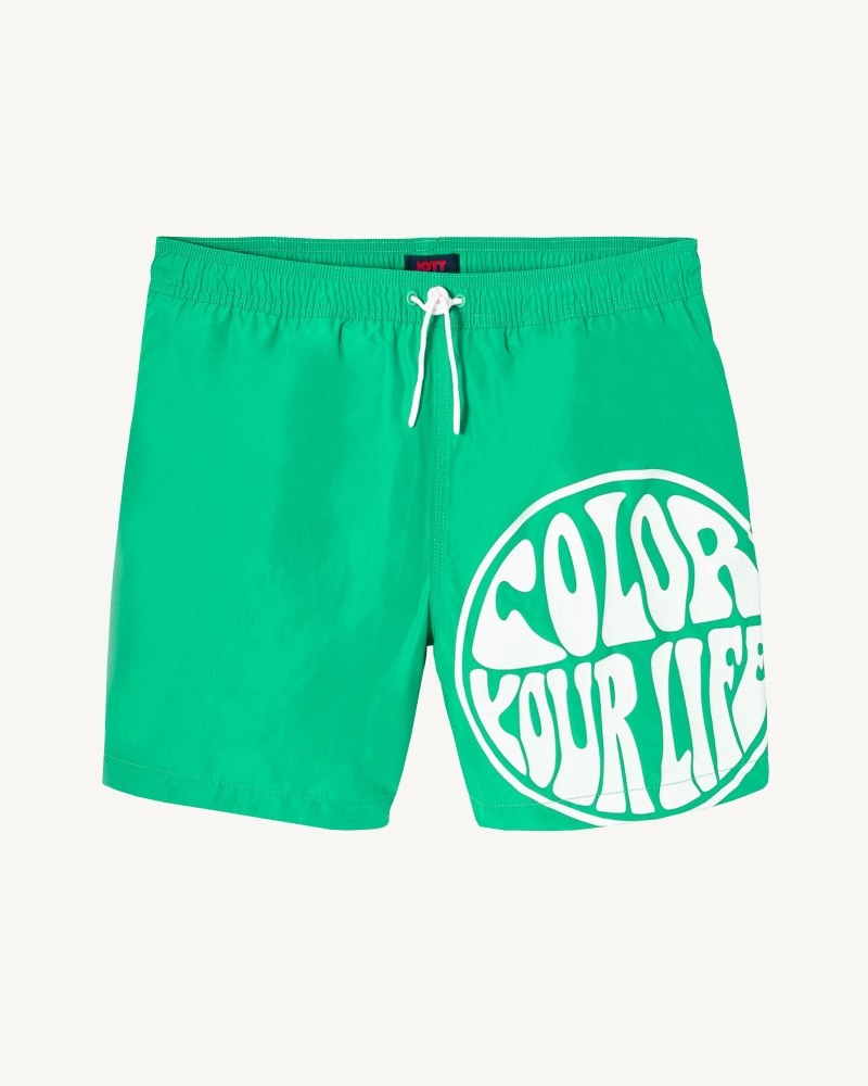 JOTT Biarritz Swim Shorts Herr Gröna Vita | JVZ-8979