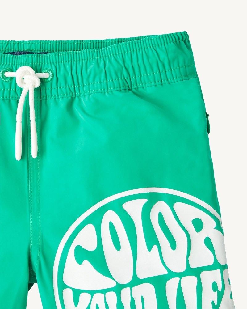 JOTT Cassis Swim Shorts Barn Gröna Vita | LYA-2737