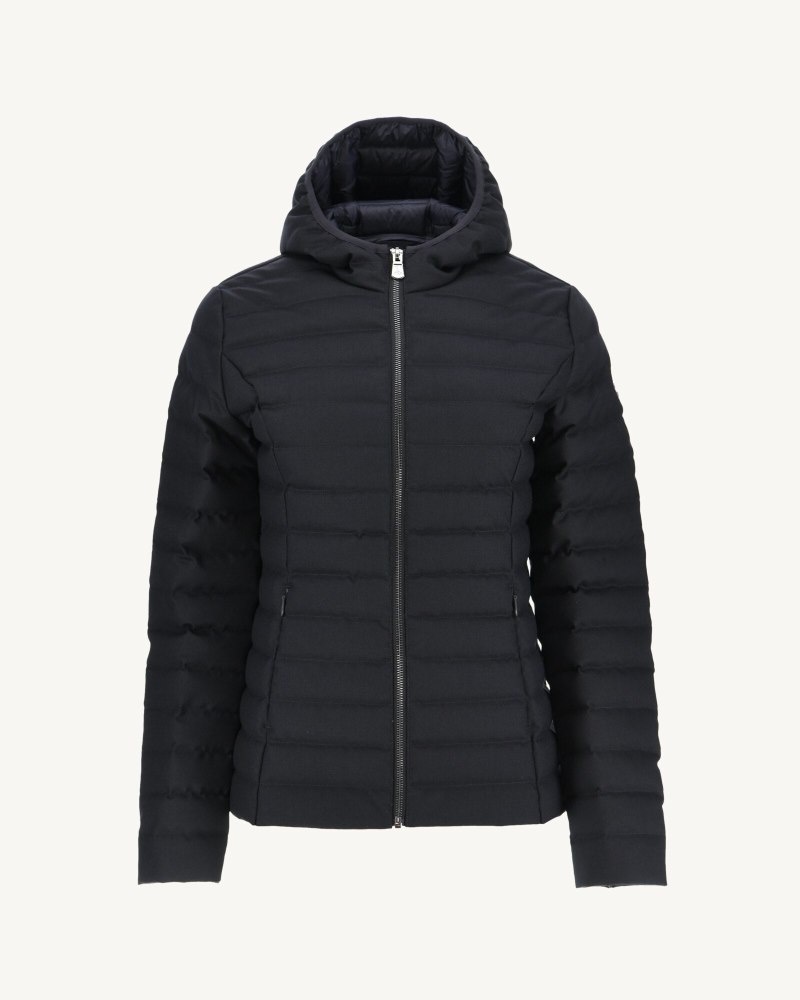 JOTT Cloe Hooded Ull Vadderade Jackor Dam Marinblå | HFI-8817