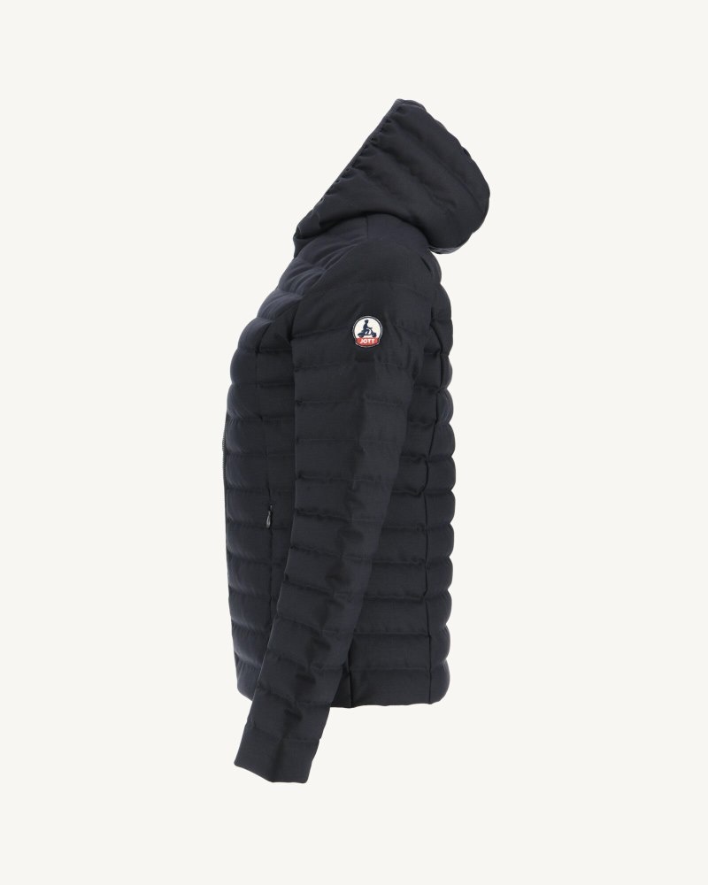 JOTT Cloe Hooded Ull Vadderade Jackor Dam Marinblå | HFI-8817