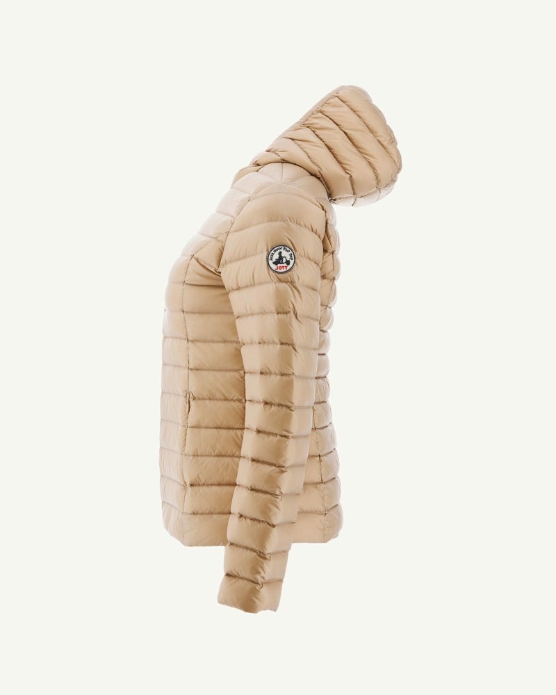 JOTT Cloe Lätta Hooded Dunjackor Dam Beige | FBV-0762