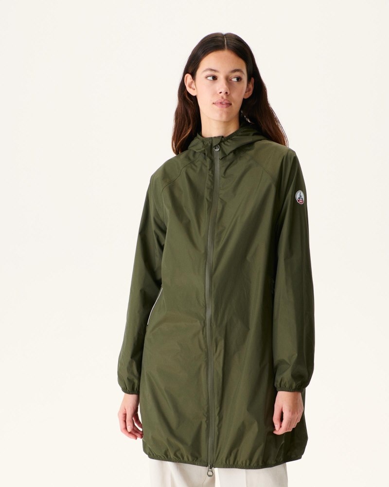 JOTT Copenhagen Long Hooded Jacka Dam Olivgröna | SBQ-5382