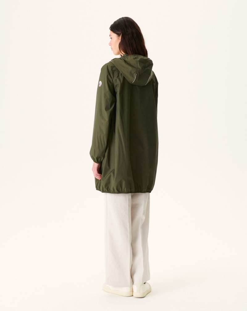 JOTT Copenhagen Long Hooded Jacka Dam Olivgröna | SBQ-5382