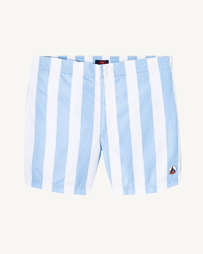 JOTT Deauville Stripe Swim Shorts Herr Röda Vita | EOT-7642