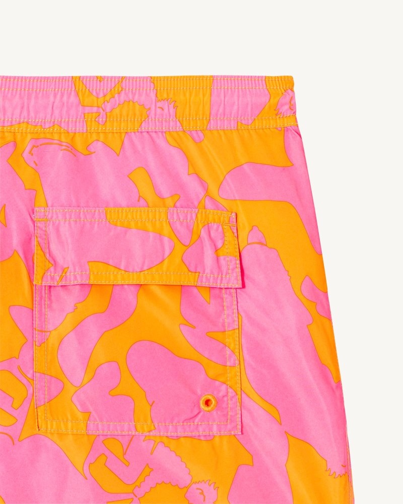 JOTT Intense Pink/Apricot Biarritz Camo Swim Shorts Herr Mörkblå | AEN-6239