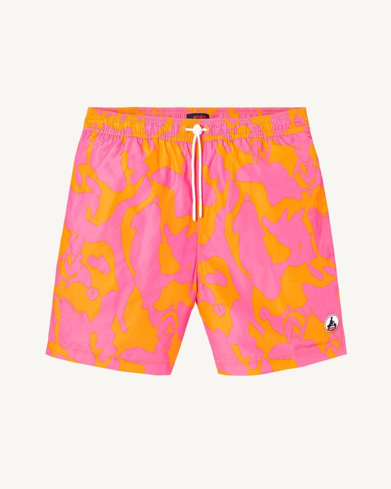 JOTT Intense Pink/Apricot Biarritz Camo Swim Shorts Herr Mörkblå | AEN-6239