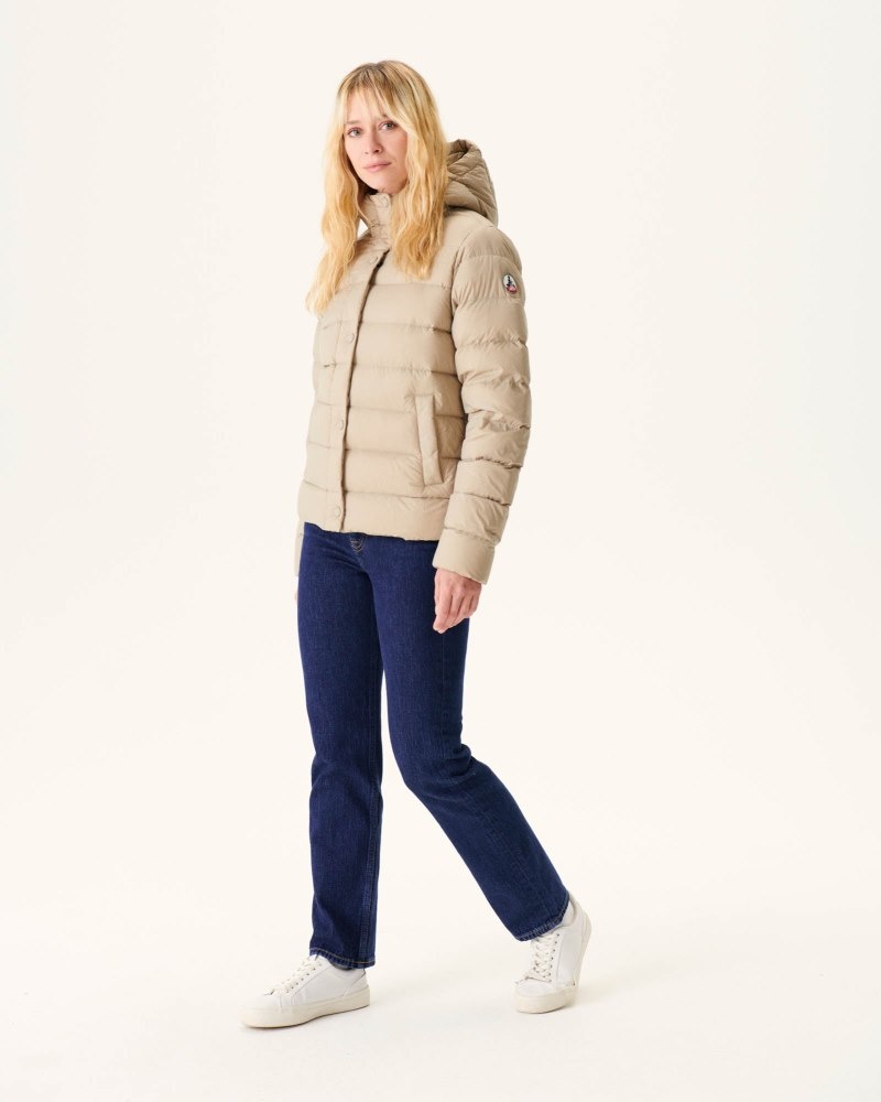 JOTT Jane Hetero Hooded Vadderade Jackor Dam Beige | MAP-0465