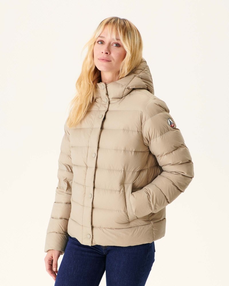 JOTT Jane Hetero Hooded Vadderade Jackor Dam Beige | MAP-0465