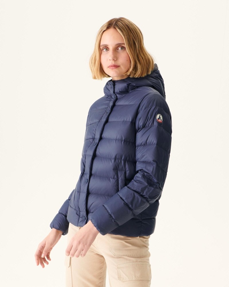 JOTT Jane Hetero Hooded Pufferjackor Dam Marinblå | ATD-4958