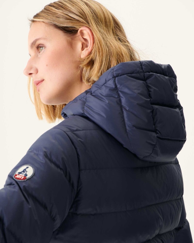 JOTT Jane Hetero Hooded Pufferjackor Dam Marinblå | ATD-4958