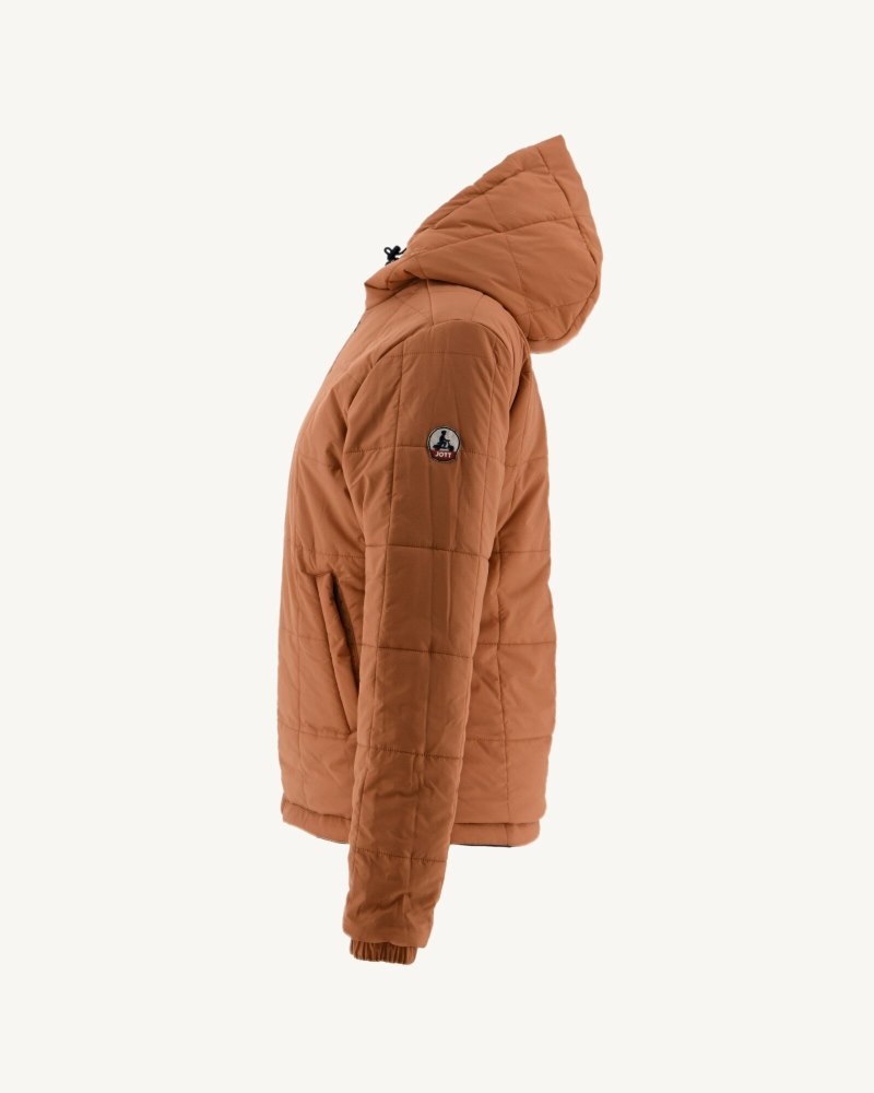 JOTT Kara Reversible Hooded Ultralight Dunjackor Dam Marinblå Bruna | UEM-3289