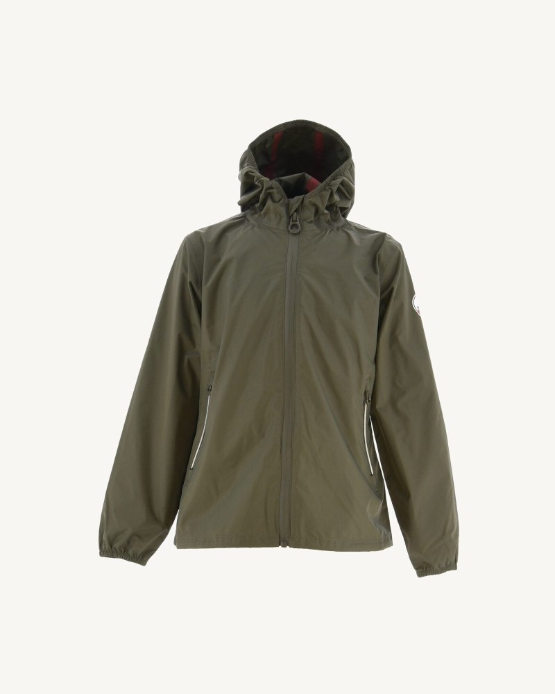 JOTT Madeira Vattentäta Hooded Jacka Barn Olivgröna | LYN-7631