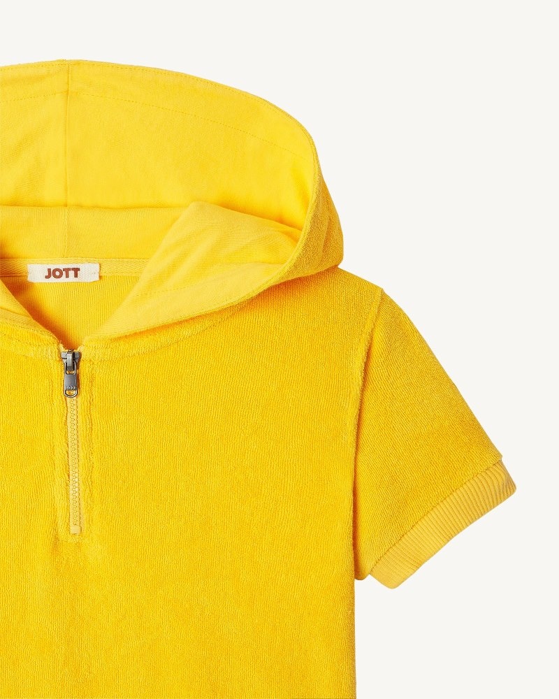 JOTT Mini Citron Hooded Bomull Terry Klänning Barn Orange | JBM-9931