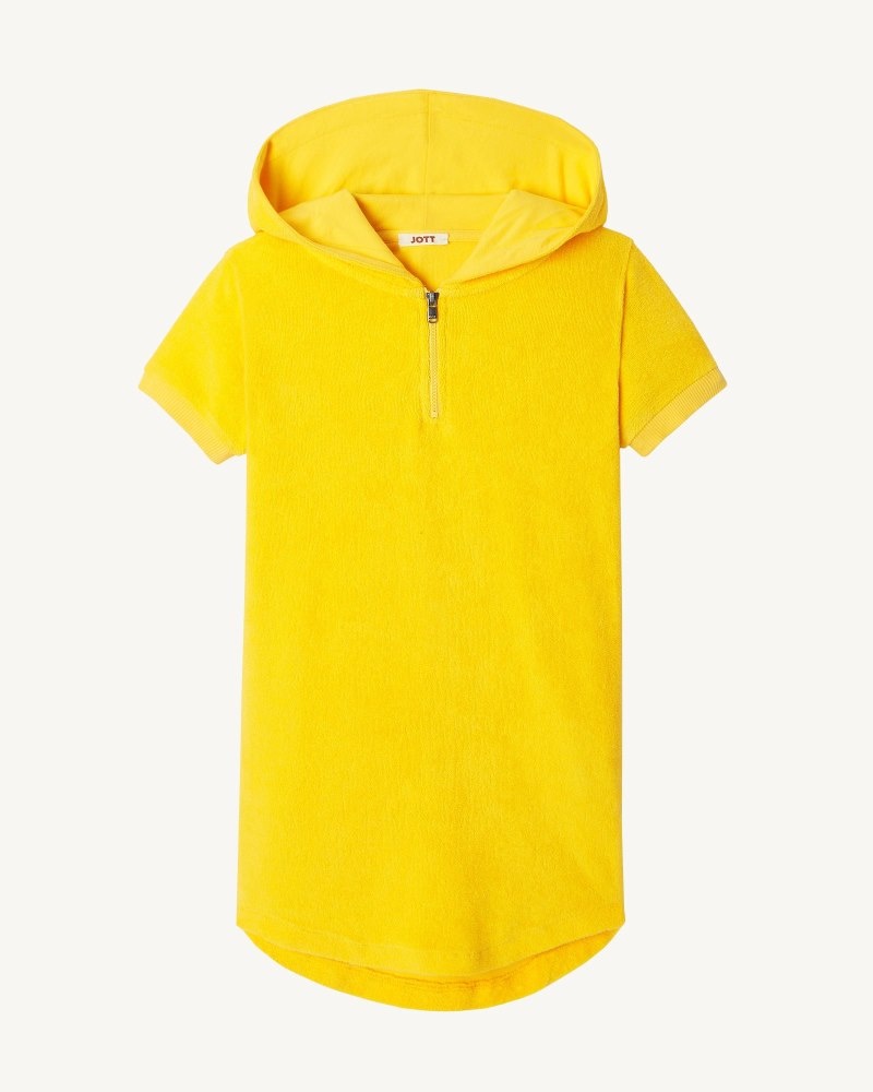 JOTT Mini Citron Hooded Bomull Terry Klänning Barn Orange | JBM-9931