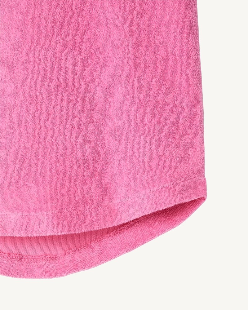 JOTT Mini Hot Pink Hooded Bomull Terry Klänning Barn Vita | GOO-7212