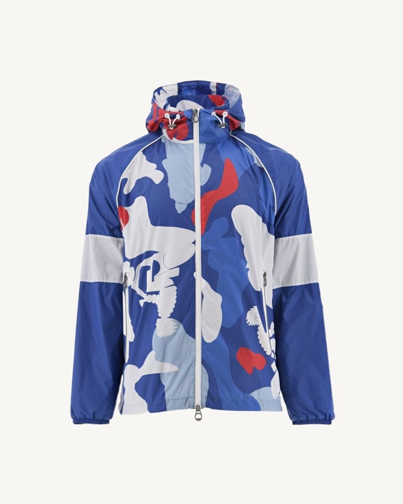 JOTT Mistral Hooded Vindjacka Herr Camo Mörkblå | JQB-3697