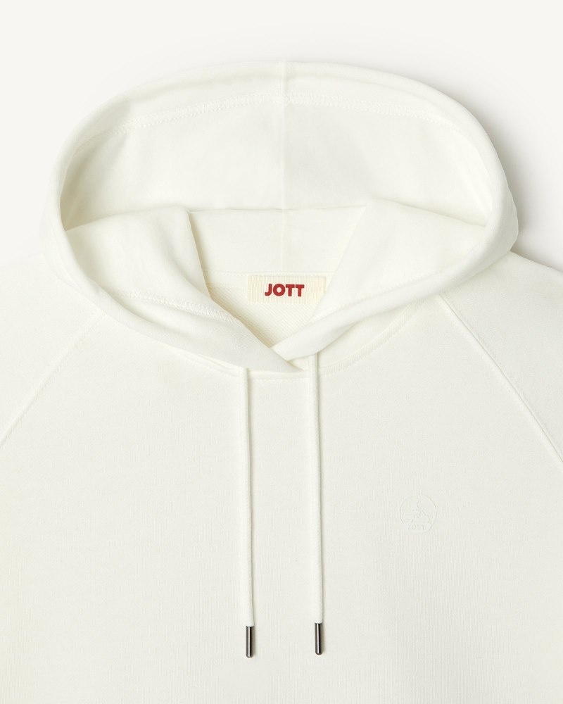 JOTT Monteria Hooded Fleece Tröjor Dam Vita | POJ-6797