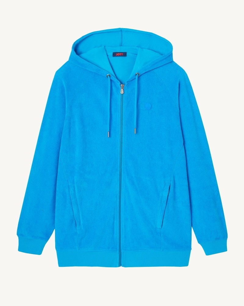 JOTT Nazare Zipped Hooded Jacka Herr Blå | JXN-6198