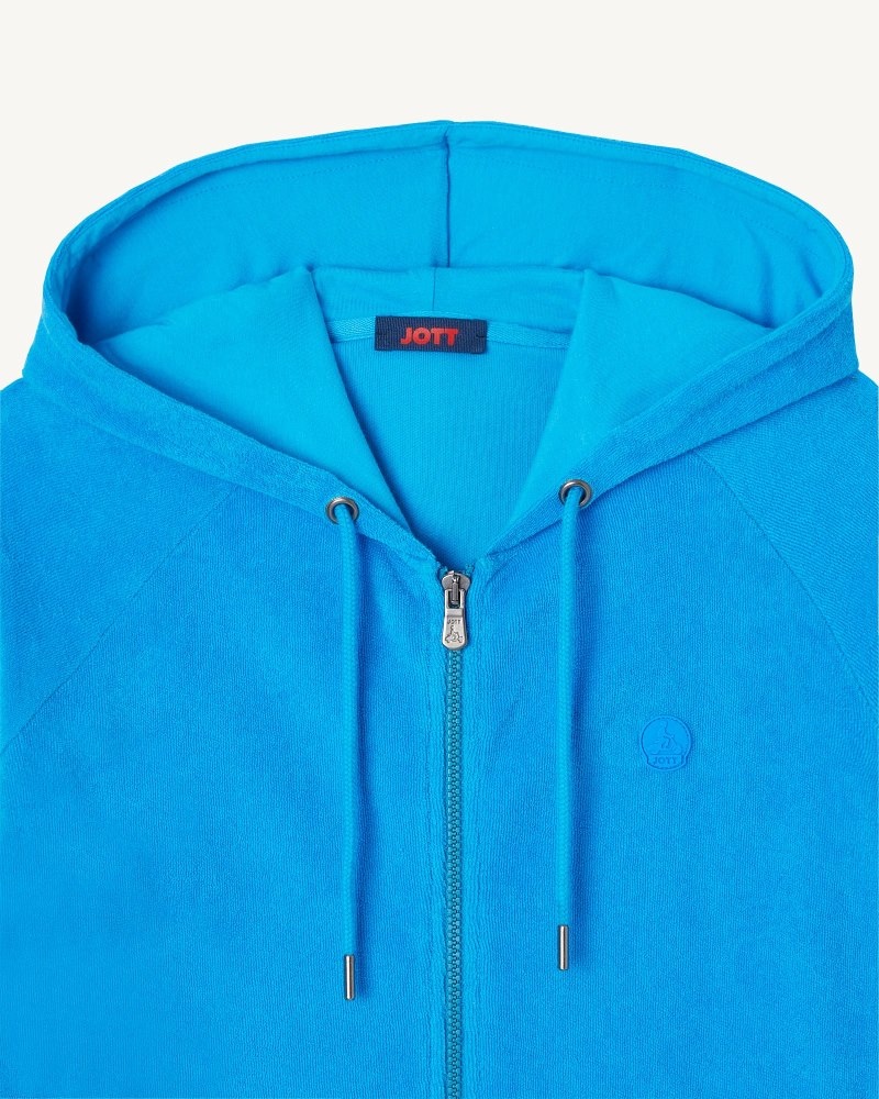 JOTT Nazare Zipped Hooded Jacka Herr Blå | JXN-6198