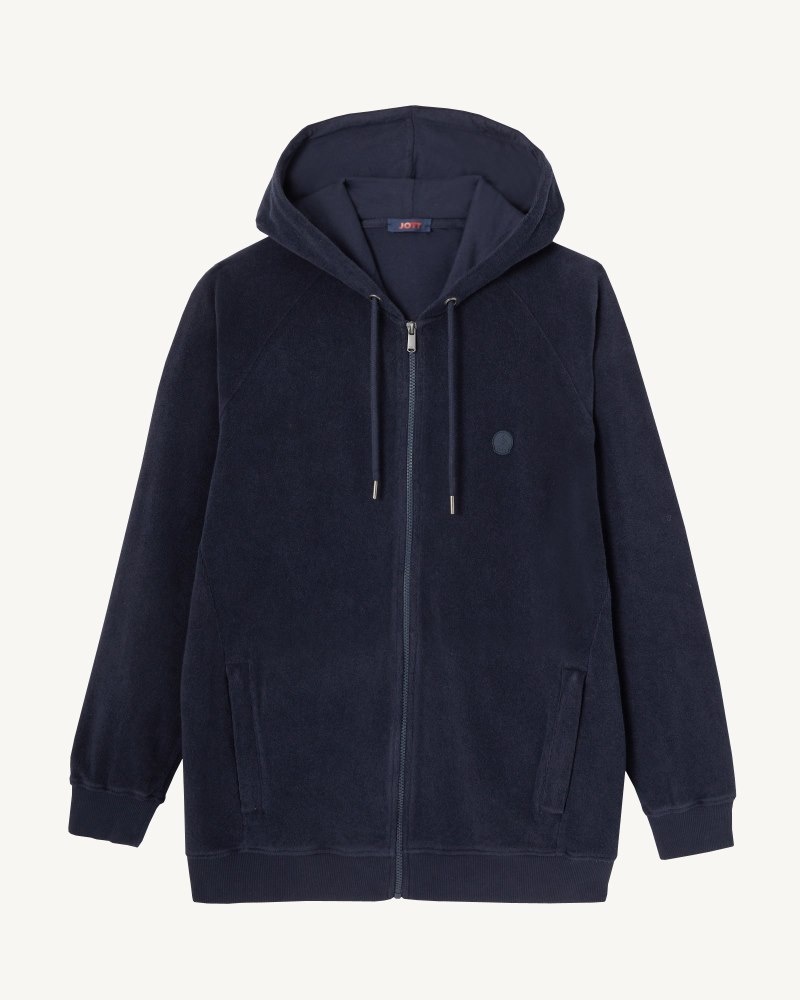 JOTT Nazare Zipped Hooded Jacka Herr Marinblå | LXS-9932